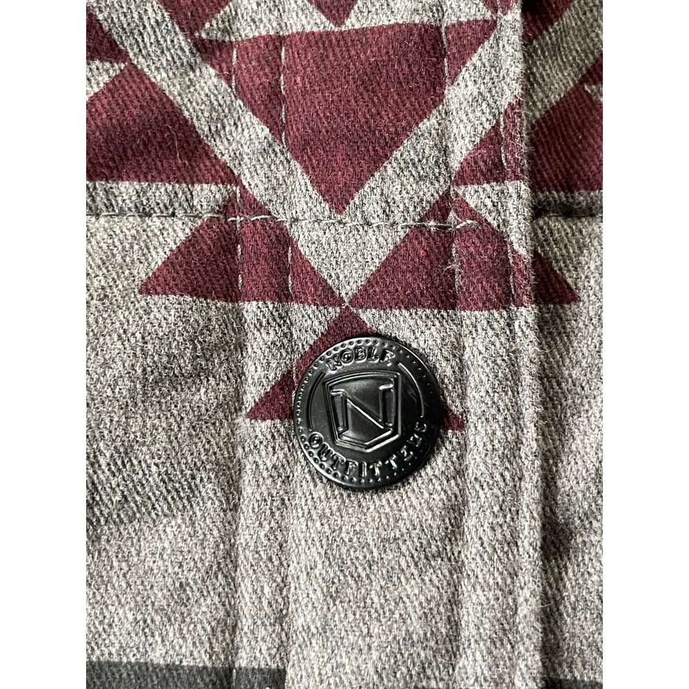 Noble Outfitters Womens XXL Hooded Flannel Jacket Grey Southwestern Aztec Lined - Picture 4 of 16